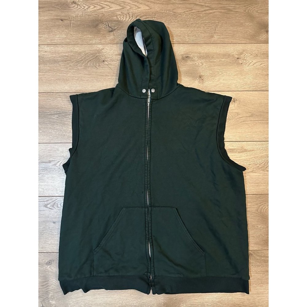 Vintage 80s Muleskins Sleeveless Hoodie Thermal Lined Made in USA